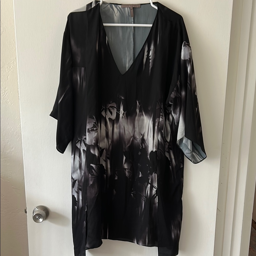 Halston Heritage Elegant Black and Gray Dress